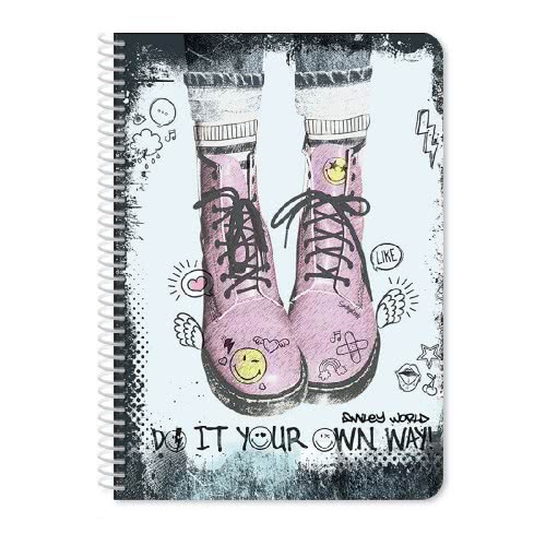 Diakakis imports Spiral Notebook Smiley 17X25cm B5 90Sh. 3 Subjects - 4 Designs 000504939 5205698480478