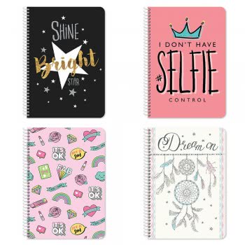 Diakakis imports Spiral Notebook Shiny Dreams 21X29cm A4 60Sh. 2 Subjects - 4 Designs 000042092 5205698480348