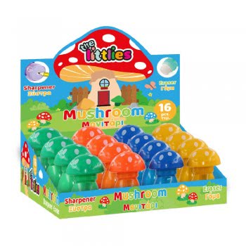 Diakakis imports Eraser Sharpener Mushroom The Littlies 1Pc - 4 Designs (0646785) 000646785 5205698487019