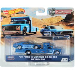 Mattel Hot Wheels 2020 Team Transport Release H - 69 Ford Mustang Boss 302 Retro Rig 19 FLF56 / GJT38 887961817409
