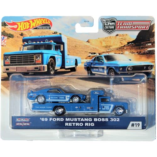 Mattel Hot Wheels 2020 Team Transport Release H - 69 Ford Mustang Boss 302 Retro Rig 19 FLF56 / GJT38 887961817409