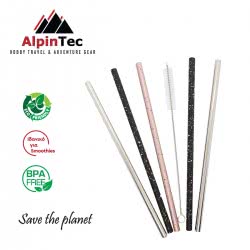AlpinTec Steel Eco Straws Pack Of 5 Straight 8Mm S-03 4897011101217