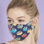 OEM Μάσκα Προσώπου Eco Chic Βανάκια - Μπλε Με Ρυθμιζόμενο Λαστιχάκι Για Ενήλικες Και Για Παιδιά EC-M14 5060735634470