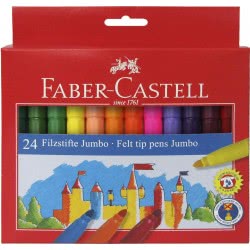 Faber-Castell Μαρκαδόροι Fibre-Tipe Pen Jumbo 24 Χρώματα 554324 8591272000703