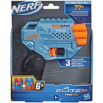 Hasbro Nerf Elite 2.0 Trio Sd-3 Blaster – Includes 6 Official Nerf Darts – 3-Barrel Blasting E9954 5010993732319