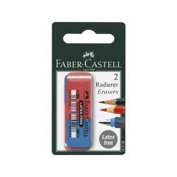Faber-Castell 2 Erasers Red / Blue 7070-40 187096 4005401870968