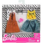 Mattel Barbie Fashions 2-Pack Clothing Set, 2 Outfits Doll Include White Tee With Kitty Print FKT27 / GHX66 887961805314