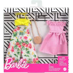 Mattel Barbie Fashions 2-Pack Clothing Set, 2 Outfits For Barbie Doll Include Floral Wide-Legged Pants FKT27 / GHX64 88796180529