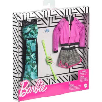 Mattel Barbie Fashions 2-Pack Clothing Set, 2 Outfits For Barbie Doll Include Pink Sport Jacket FKT27 / GHX63 887961805260
