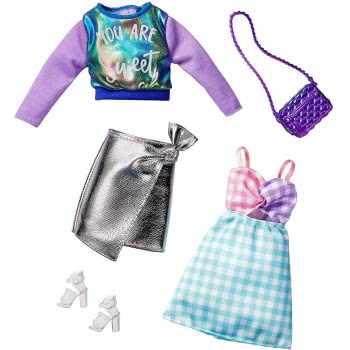 Mattel Barbie Fashions 2 Pack Clothing And Accessories FKT27 / GHX62 887961805345