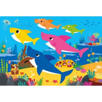 Clementoni Kids Puzzle Maxi Super Color Baby Shark 104 Pcs 1210-23751 8005125237517