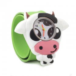 Wacky Watches Παιδικό Ρολόι Με Λουράκι Σιλικόνης Slap 3D Αγελάδα Λευκή 14482317 5060560823179