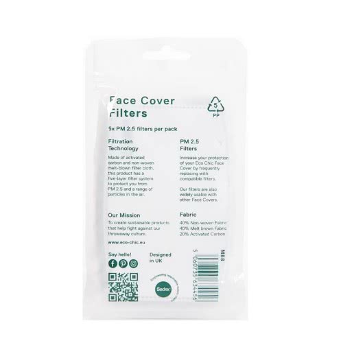 OEM Eco Chic Face Cover 5 Filters Set 12?8 Cm EC-M88 5060735634456