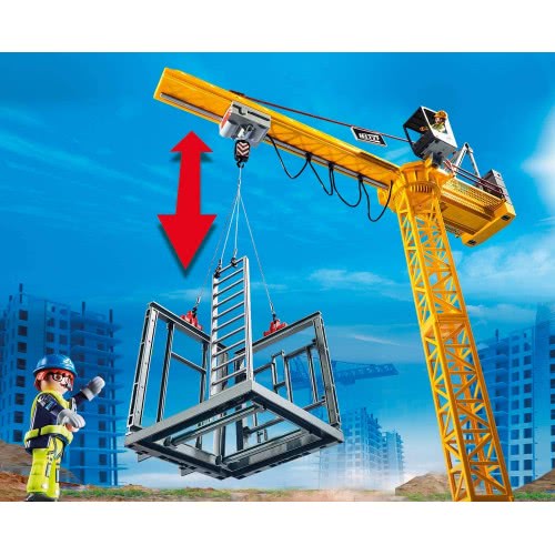 Playmobil Ανυψωτικός Γερανός Βαρέως Τύπου Με Τηλεχειριστήριο Και Σκαλωσιές 70441 4008789704412