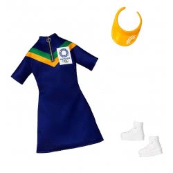 Mattel Barbie Famous Fashions - Olympics 2020 Deep Blue Dress FYW81 / GHX86 887961805598
