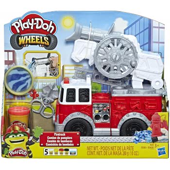 Hasbro Play-Doh Wheels Fire Truck Toy With 5 Non-Toxic Colours E6103 5010993597338