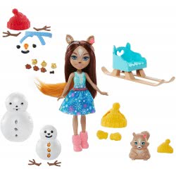 Mattel Enchantimals Snowman Face-Off With Sharlotte Squirrel And Walnut Dolls GJX35 / GNP16 887961875249