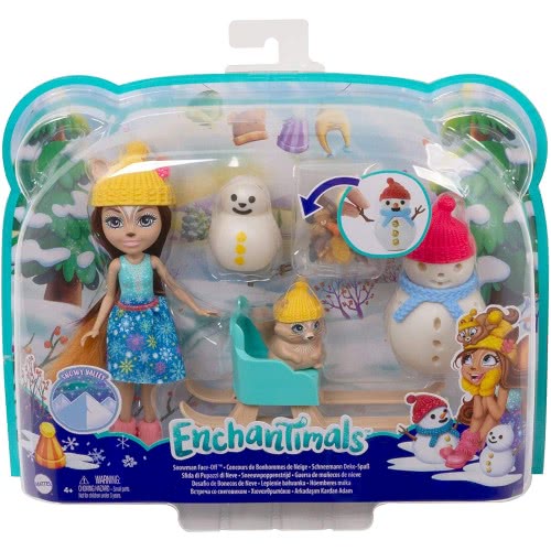 Mattel Enchantimals Snowman Face-Off With Sharlotte Squirrel And Walnut Dolls GJX35 / GNP16 887961875249