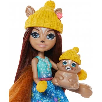Mattel Enchantimals Snowman Face-Off With Sharlotte Squirrel Και Walnut Dolls Ζωάκι GJX35 / GNP16 887961875249