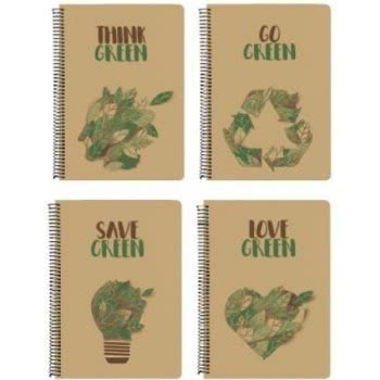 A&G PAPER Τετράδιο Green Σπιράλ 2 Θέματα 17X25-60 Φύλλα - 5 Σχέδια 32104 5203296321049