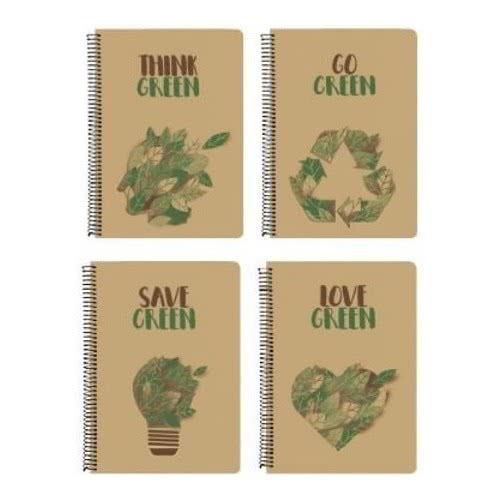 A&G PAPER Τετράδιο Green B5 Σπιράλ 3 Θέματα 17X24 - 90 Φύλλα - 5 Σχέδια 32105 5203296321056