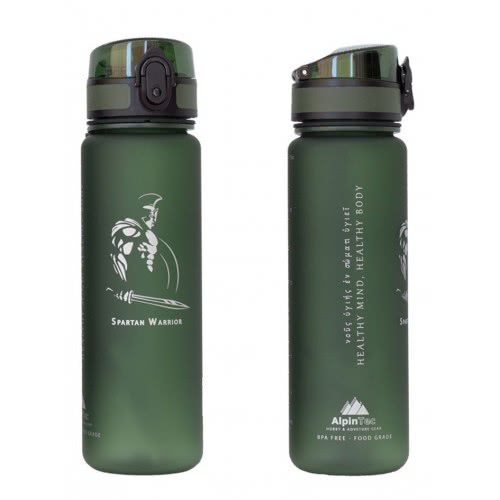 AlpinTec Spartan Water Bottle 500 Ml Warrior - Dark Green S-500SP/DG 4891327705282