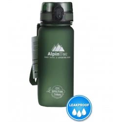 AlpinTec Trek Water Canteen 650 Ml BPA Free Fast Open - Dark Green T-750DG 4891327834463