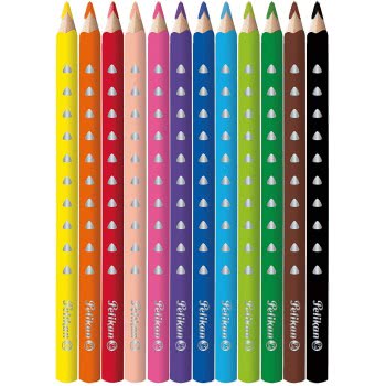 Pelikan Silverino Buntstifte 12 Ξυλομπογιές Τρίγωνες Χονδρές 700627 4012700700629