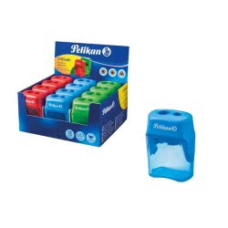 Pelikan Ξύστρα Πλαστική Με Δοχείο Ροζ, Μπλε Και Πράσινο 700238 4012700700230