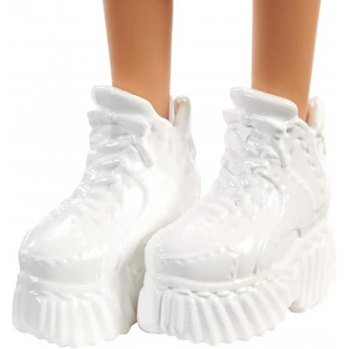Mattel Barbie Fashionistas Κούκλα Num 142 Με Ξανθά Μαλλιά Ροζ Και Χρυσό Καρό Φόρεμα FBR37 / GHW56 887961804287