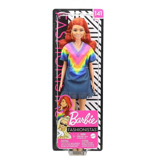 Mattel Barbie Fashionistas Κούκλα Num 141 Με Μακριά Κόκκινα Μαλλιά Χρυσές Μπότες FBR37 / GHW55 887961804362
