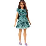 Mattel Barbie Fashionistas Κούκλα Num 149 Με Μακριά Μελαχρινά Μαλλιά Aqua Πουά Φόρεμα FBR37 / GHW63 887961804270