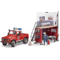 bruder Πυροσβεστικό Τμήμα Με Land Rover Και Πυροσβέστη 62701 4001702627010