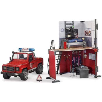bruder Πυροσβεστικό Τμήμα Με Land Rover Και Πυροσβέστη 62701 4001702627010