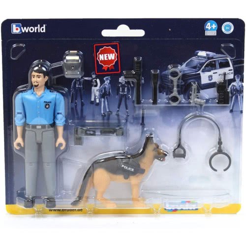 bruder Bworld Αστυνομικός Με Το Σκυλί Και Αξεσουάρ 62150 4001702621506