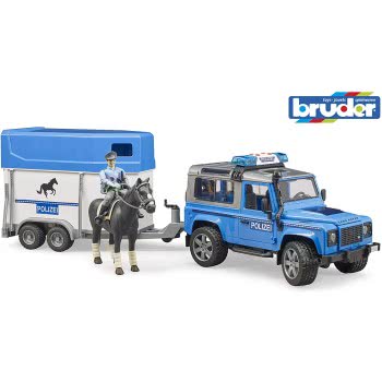 bruder Αστυνομικό Land Rover Με Τρέιλερ Και Έφιππο Αστυνομικό 02588 4001702025885