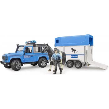 bruder Αστυνομικό Land Rover Με Τρέιλερ Και Έφιππο Αστυνομικό 02588 4001702025885