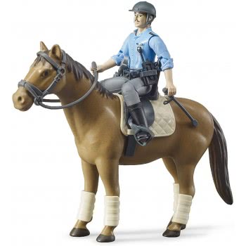 bruder Bworld Police Officer With Horse 62507 4001702625078