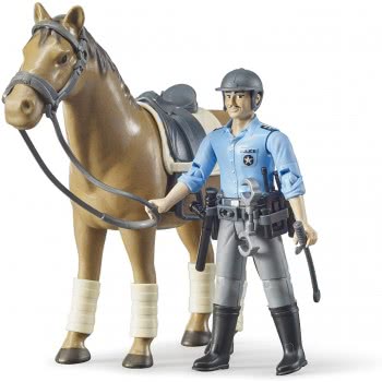 bruder Bworld Police Officer With Horse 62507 4001702625078