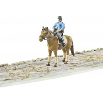 bruder Bworld Police Officer With Horse 62507 4001702625078
