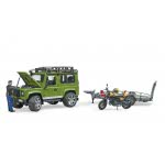 bruder Τζιπ Land Rover Με Τρέιλερ, Μηχανή Ducati Και Οδηγό 02589 4001702025892