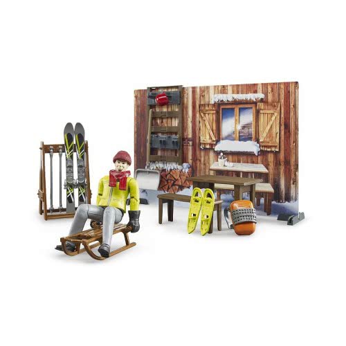 bruder Mountain Hut With Snowmobile 63102 4001702631024