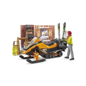 bruder Mountain Hut With Snowmobile 63102 4001702631024