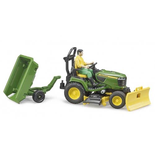 bruder Τρακτεράκι Για Γκαζόν John Deere Με Κηπουρό Και Τρέιλερ 62104 4001702621049