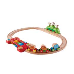 Hape Music And Monkeys Railway Ξύλινο Σετ Σιδηρόδρομος E3825 6943478021747
