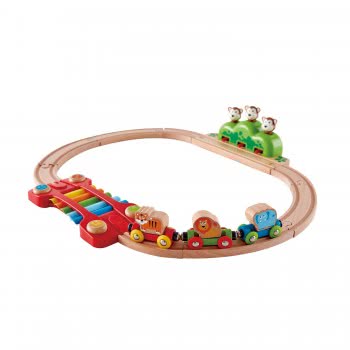 Hape Music And Monkeys Railway Ξύλινο Σετ Σιδηρόδρομος E3825 6943478021747