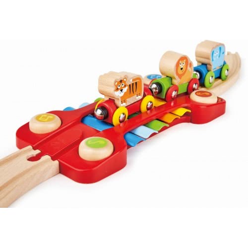 Hape Music And Monkeys Railway Ξύλινο Σετ Σιδηρόδρομος E3825 6943478021747