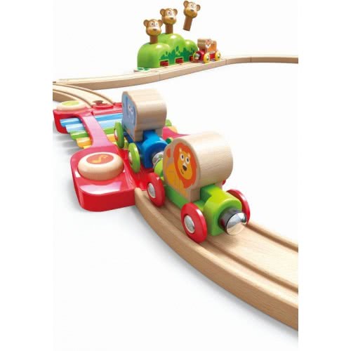 Hape Music And Monkeys Railway Ξύλινο Σετ Σιδηρόδρομος E3825 6943478021747