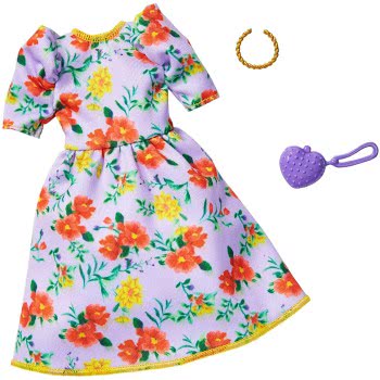 Mattel Barbie Fashion Βραδινά Σύνολα - Φόρεμα Με Λουλούδια FND47 / GHW84 887961804522