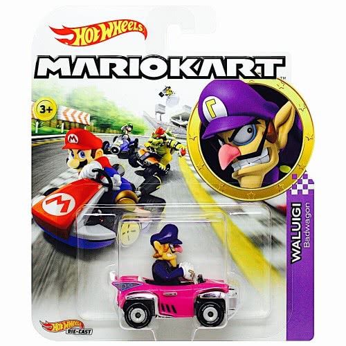 Mattel Waluigi Badwagon Super Mario Kart Character Car Diecast 1:64 Scale GBG25 / GJH54 887961811551